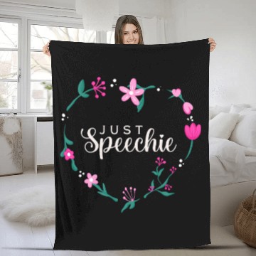 Discover Speech Language Pathologist Therapy Just Speechie Floral SLP Fleece Blankets