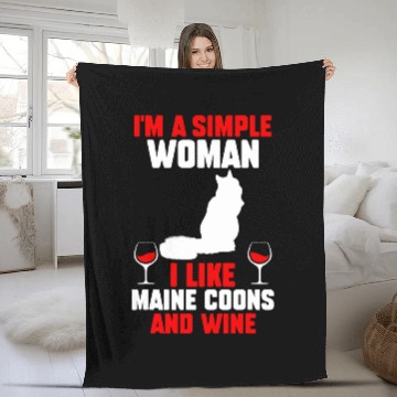 Discover Wines Fun Cat Maine Coon Baseball Tees Fleece Blankets