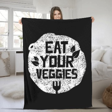 Discover Eat Your Veggies Vegetables Garden Vegetarian Plants Fleece Blankets