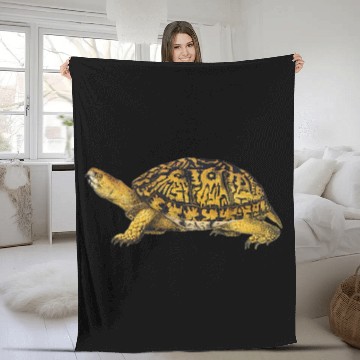 Discover Turtle Pet Eastern Box Turtle Fleece Blankets