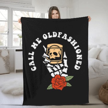 Discover Wines Fun Call Me Old Fashioned vintages Whiskey Bourbon Fleece Blankets