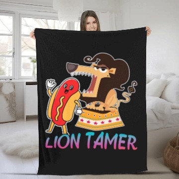 Discover Lion Pet Tamer Funny Hotdog Circus Design Fleece Blankets