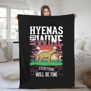 Discover Wines Fun Hyena And Wines Aardwolfs Spotted Hyena 2 Fleece Blankets