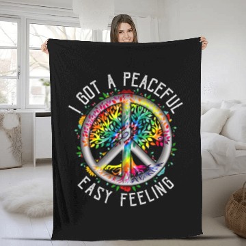 Discover I Got Peaceful EasyFeeling Tie Dye Hippie 1960s Peaceful Fleece Blankets