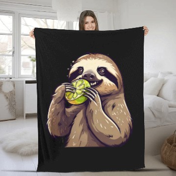 Discover Sloth Pet Lime Sloth Drawing Artwork Lime Fruit Nature Sloth Lover Baseball Tees Fleece Blankets