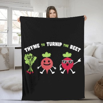 Discover Funny Gardening Beetroot Quote Thyme To Turnip The Beet Zip Fleece Blankets