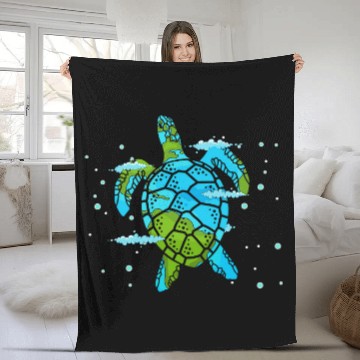 Discover Turtle Pet Earth Day Save Earth Sea Turtle Save the Planet Fleece Blankets