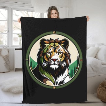 Discover Lion Pet Majestic Lion Line Art Canvas Bamboo Forest Baseball Tees Fleece Blankets