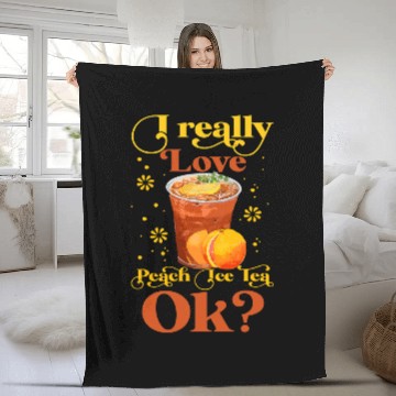 Discover I Really Love Peach Ice Tea Ok Cute Iced Tea Lovers Baseball Tees Fleece Blankets