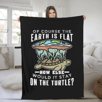 Discover Turtle Pet Flat Earth Turtle Design For Conspiracy Theorist Baseball Tees Fleece Blankets