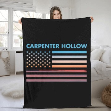 Discover vintages Sunset American Flag Carpenter Hollow Pennsylvania Fleece Blankets