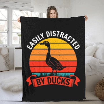 Discover Duck Pet Easily distracted by Ducks Harvest Farming Barn Cattle Fleece Blankets