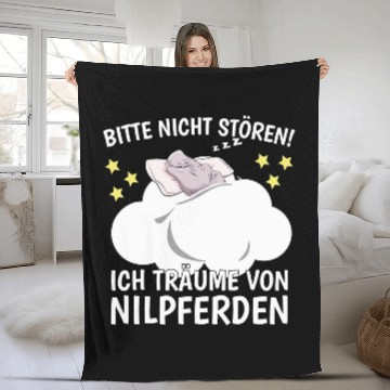 Discover Hippo Pet Please do not disturb sleeping sleeping top hippo Baseball Tees Fleece Blankets