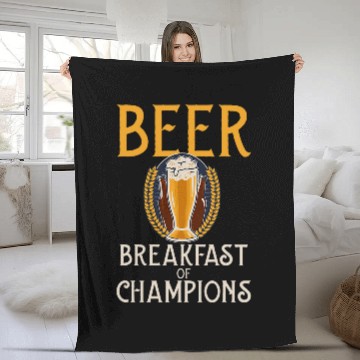 Discover Beer Fun Beer Breakfast of Champions 2 Fleece Blankets