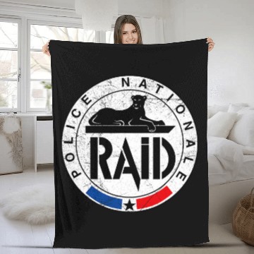 Discover French Special Forces Police Gendarmerie RAID Fleece Blankets