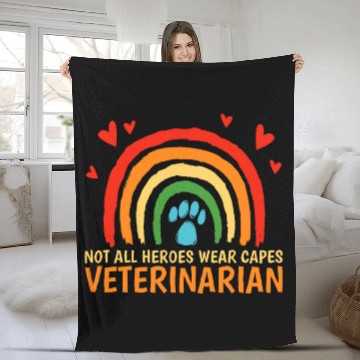 Discover Not All Heroes Wear Capes Veterinary and Vet Assistant Baseball Tees Fleece Blankets