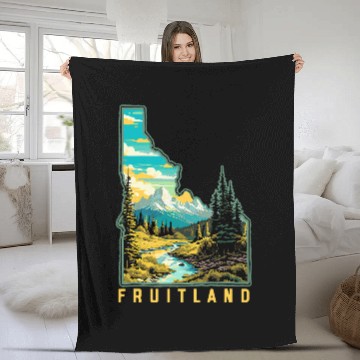 Discover Fruitland Idaho State Outdoor Nature Graphic Zip Fleece Blankets