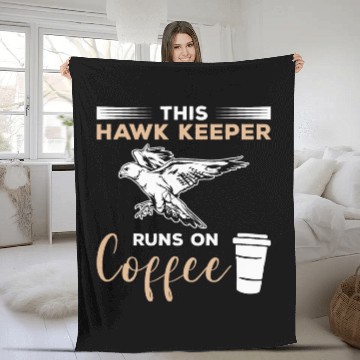 Discover Coffee Fun This Hawk Keeper Runs On Coffee Hawks 2 Fleece Blankets