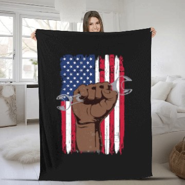 Discover Proud Skilled black african american worker labor day Fleece Blankets
