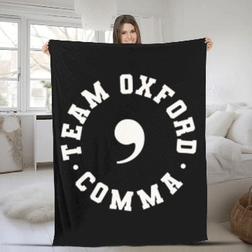 Discover Funny Team Oxford Comma Grammar Police Baseball Tees Fleece Blankets