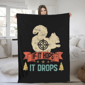 Discover Squirrel Pet Funny If It Hops It Drops Squirrel Hunting 1 Baseball Tees Fleece Blankets