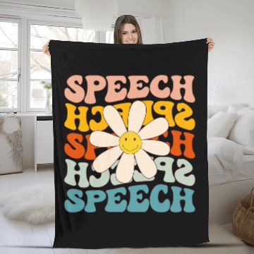 Discover Speech Language Pathologist Groovy Speech Therapist Baseball Tees Fleece Blankets