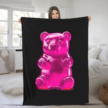 Discover Bear Pet Pink Gummy Bear Baseball Tees Fleece Blankets
