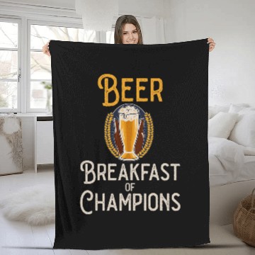 Discover Beer Fun Beer Breakfast of Champions Zip Fleece Blankets