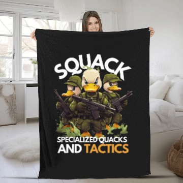 Discover Duck Pet Squack Specialized Quacks and Tactics Funny Duck SWAT Cop 3 Baseball Tees Fleece Blankets
