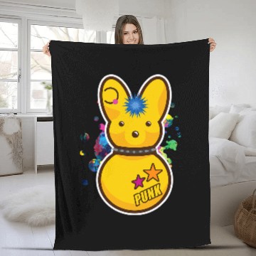Discover Cute Bunny Aesthetic Goth Emo Animal Lover 1 Fleece Blankets
