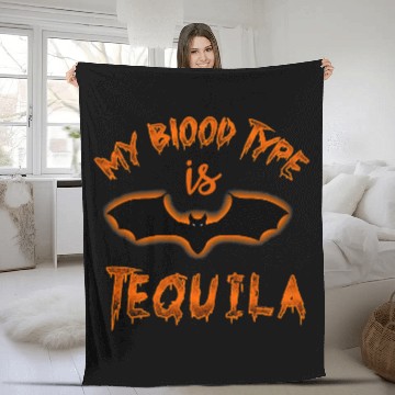 Discover Wines Fun My Blood Type Is Tequila Halloween Costume Fleece Blankets