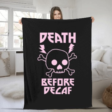 Discover Coffee Fun Death Before Decaf Skull Coffee Cute Metal Baseball Tees Fleece Blankets