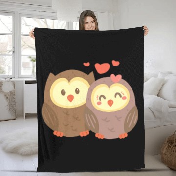 Discover Owl Pet COUPLES GIFT Wedding Anniversary Engagement Party Fleece Blankets