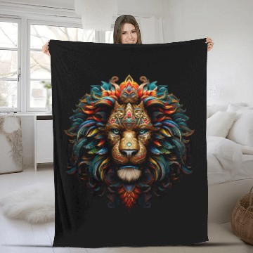 Discover Lion Pet Regal Batik Lion Fleece Blankets
