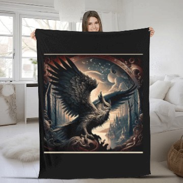 Discover Owl Pet Ancient Hellenic Owl Vibrant Bird Nerd T Boho Nature 1 Fleece Blankets