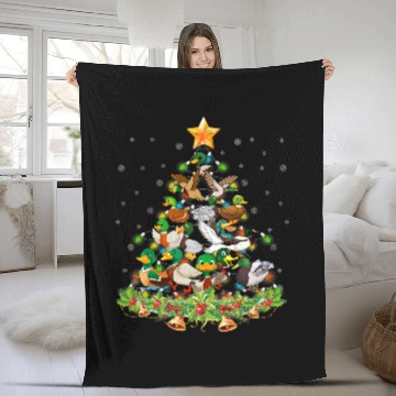 Discover Duck Pet Mallard Duck Christmas Tree Duck Lover Xmas Baseball Tees Fleece Blankets