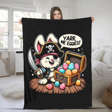 Discover Easter Bunny Pirate Fleece Blankets Yarr Me Eggies Funny Kids Egg Hunt Zip Fleece Blankets