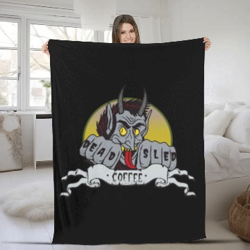 Discover Coffee Fun Deads Sled Coffee Krampus Fleece Blankets