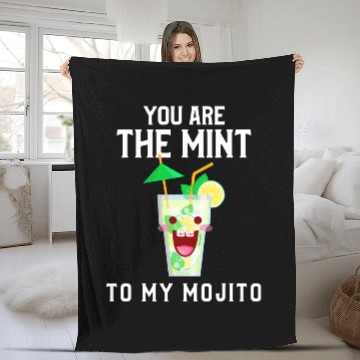 Discover Wines Fun Refreshing Mojito Design for Cocktail Lovers Mint And Lemon Zip Fleece Blankets