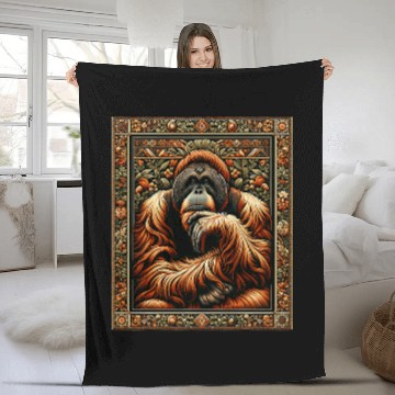 Discover Lion Pet Artwork Elegant Tapestry Motif Style 4 Zip Fleece Blankets