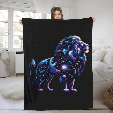 Discover Lion Pet Animal Artwork cosmic tapestry Zip Fleece Blankets