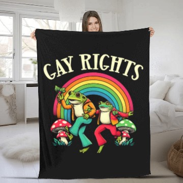 Discover Rainbow Retro Say Gay Frog Toad Human Rights LGBT Equality Baseball Tees Fleece Blankets