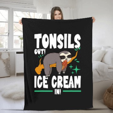 Discover Sloth Pet Tonsils Out Ice Cream In Summer Sloth Gelato Fleece Blankets