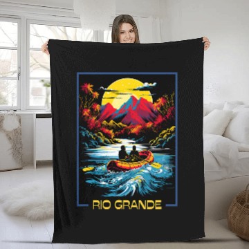 Discover Rio Grande Rafting Adventure Thrilling White Water Fun Fleece Blankets