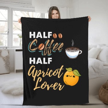 Discover Coffee Fun Half Coffee Half Apricot Lover Baseball Tees Fleece Blankets