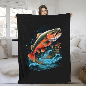 Discover Fisherman Fly Fishing Arctic Char Brook Trout Fish 1 Baseball Tees Fleece Blankets