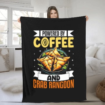 Discover Coffee Fun Crab Rangoon Funny Coffee Lover Seafood Crab Rangoon Fleece Blankets