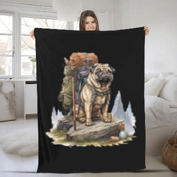 Discover Funny Take A Hike Pug Graphic Hiking Funny Pug Hiking Baseball Tees Fleece Blankets