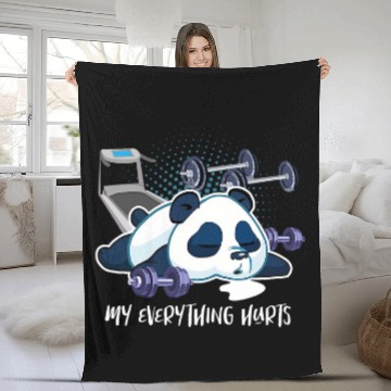 Discover Panda Pet My Everything Hurts Barbel Treadmill Panda Bear Shrub Roll Zip Fleece Blankets