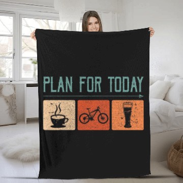 Discover Beer Fun Plan For Today Coffee Cycling Beer Vintage Zip Fleece Blankets
